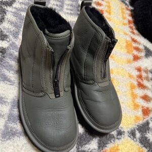 UGG Kids Gray Leather Boots